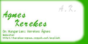 agnes kerekes business card